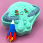 Kawaii Drippy Planet Kids Bath Bomb with Rocket Eraser Toy Inside - Berwyn Betty's Bath & Body Shop