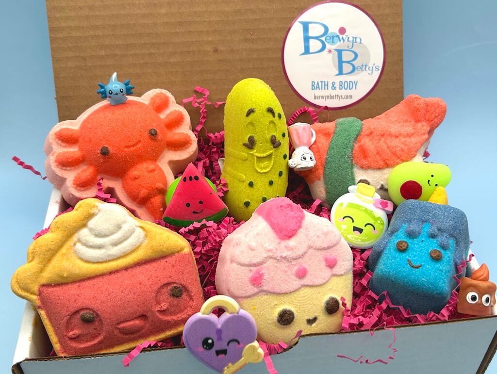 KAWAII Kids Bath Bombs Collection - 6 ct - Berwyn Betty's Bath & Body Shop