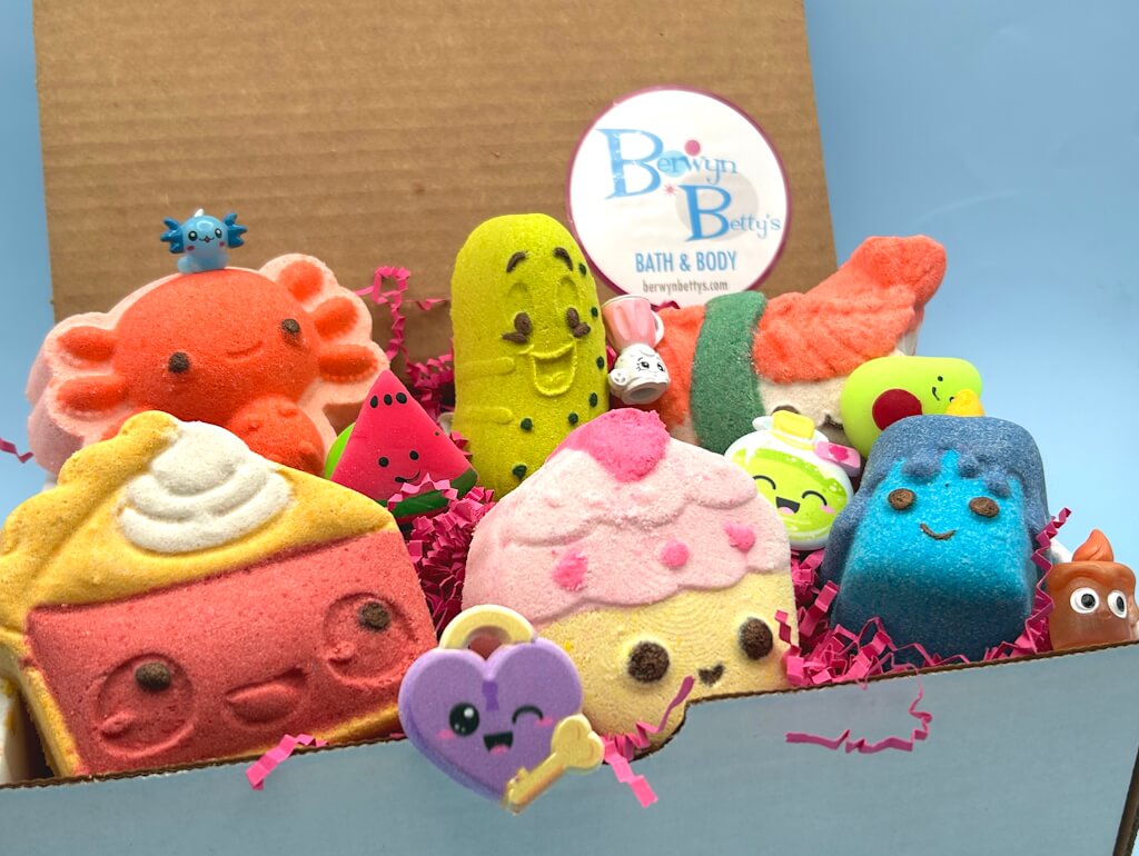 KAWAII Kids Bath Bombs Collection - 6 ct - Berwyn Betty's Bath & Body Shop