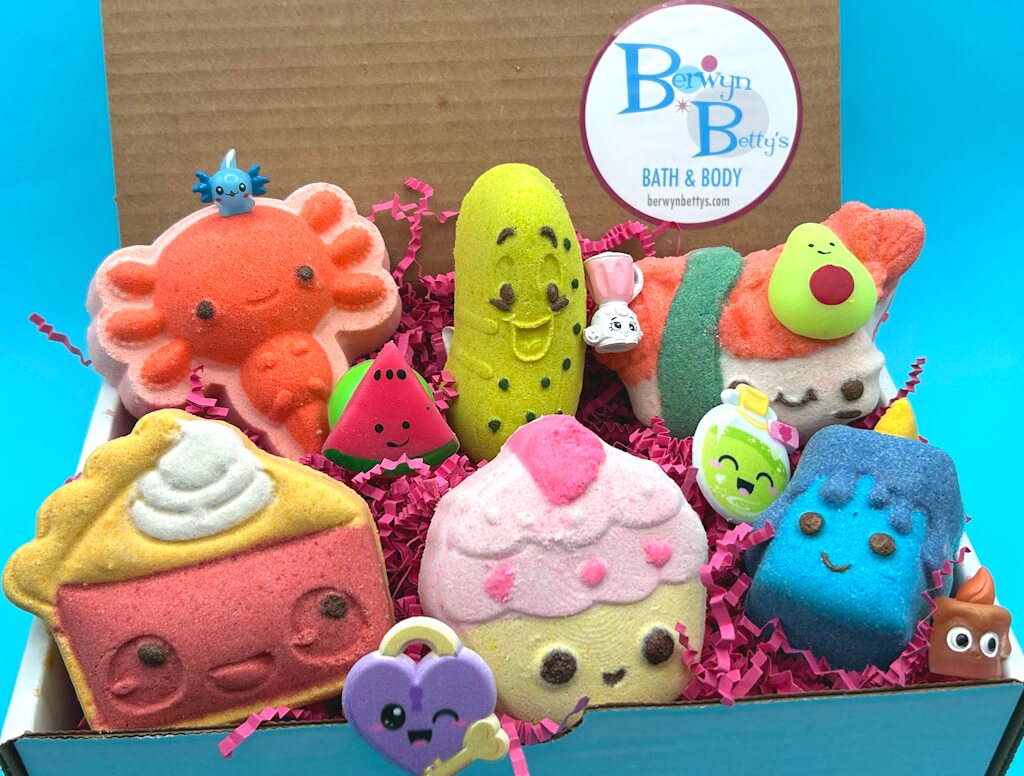 KAWAII Kids Bath Bombs Collection - 6 ct - Berwyn Betty's Bath & Body Shop