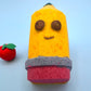 Kawaii Pencil Kids Bath Bomb with Apple Eraser Inside - Berwyn Betty's Bath & Body Shop