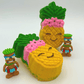 Kawaii Pineapple Kids Bath Bomb with Tiki Statue Inside - Berwyn Betty's Bath & Body Shop