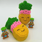 Kawaii Pineapple Kids Bath Bomb with Tiki Statue Inside - Berwyn Betty's Bath & Body Shop