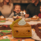 Kawaii Pumpkin Pie Kids Bath Bomb with Turkey Finger Flinger Inside - Berwyn Betty's Bath & Body Shop