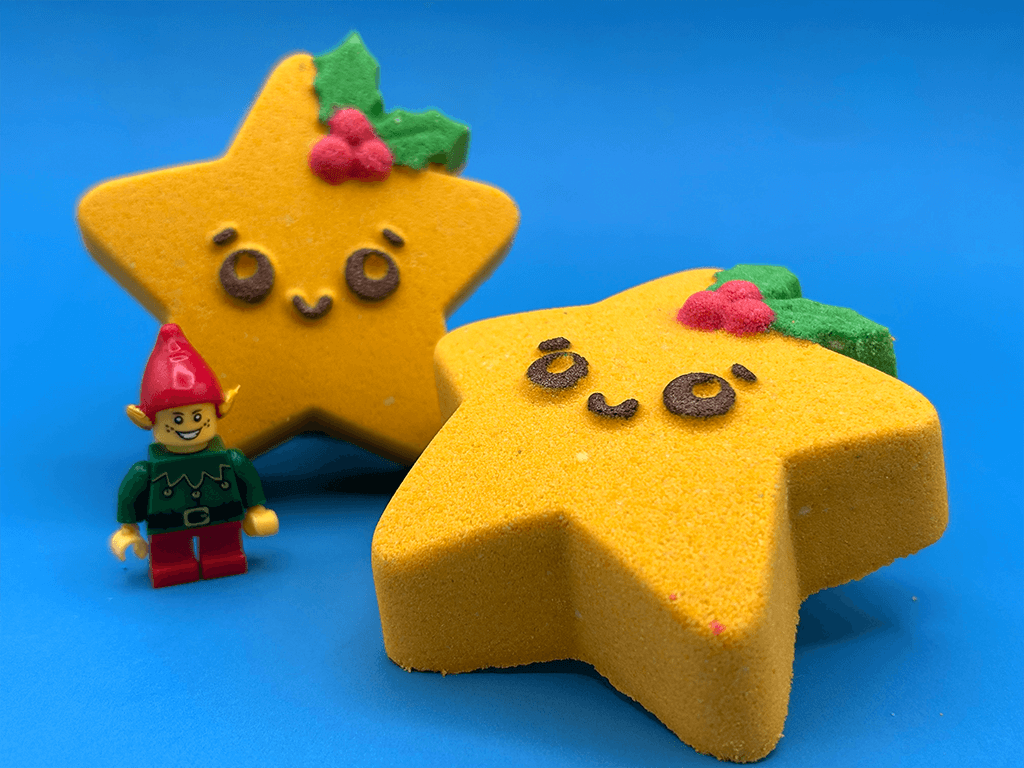 Kawaii Star Kids Bath Bomb with Elf Minifigure Inside - Berwyn Betty's Bath & Body Shop