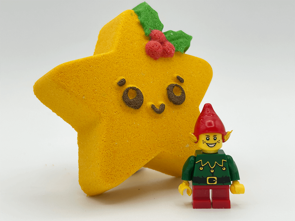 Kawaii Star Kids Bath Bomb with Elf Minifigure Inside - Berwyn Betty's Bath & Body Shop