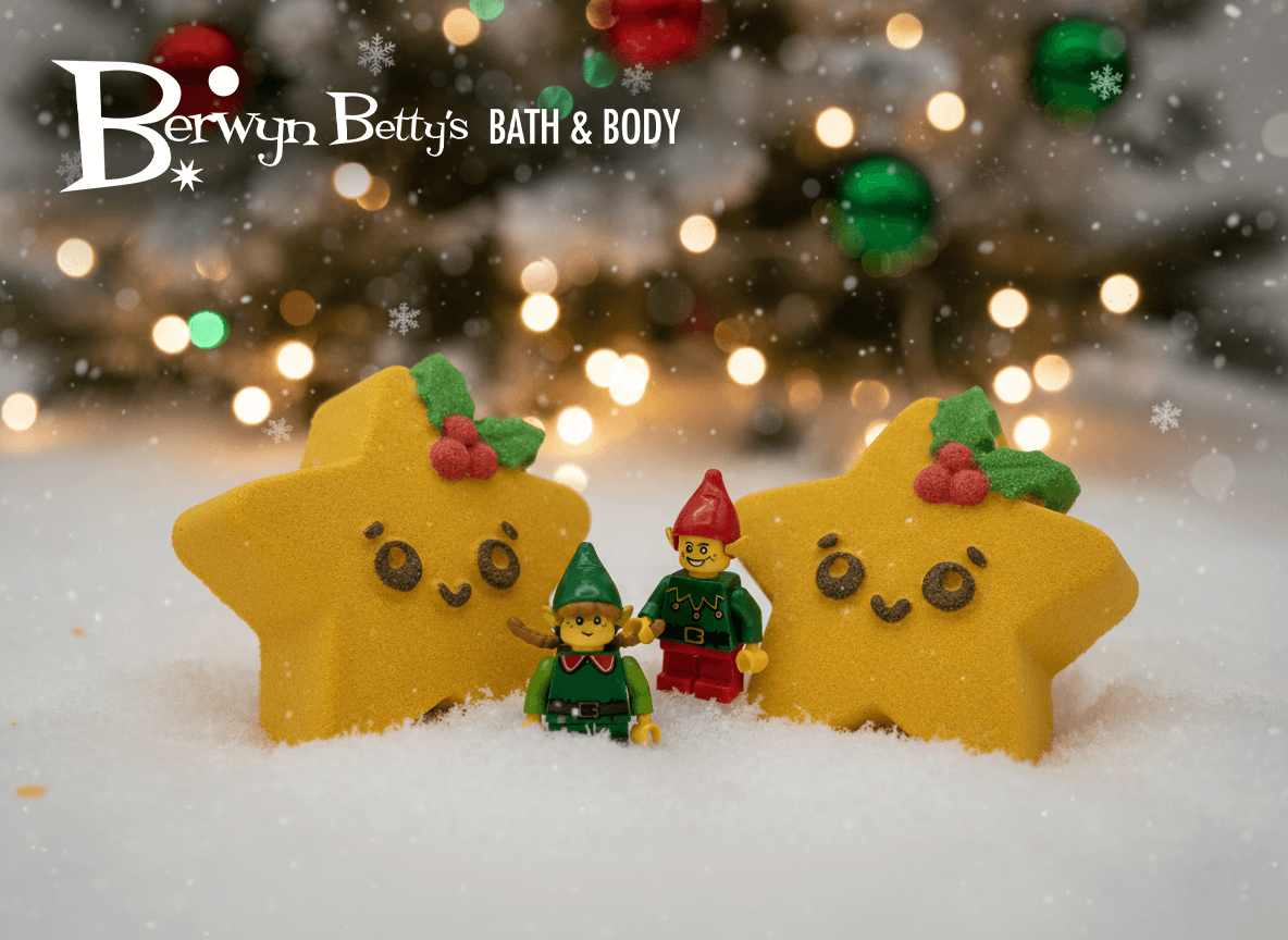 Kawaii Star Kids Bath Bomb with Elf Minifigure Inside - Berwyn Betty's Bath & Body Shop
