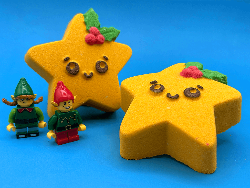 Kawaii Star Kids Bath Bomb with Elf Minifigure Inside - Berwyn Betty's Bath & Body Shop