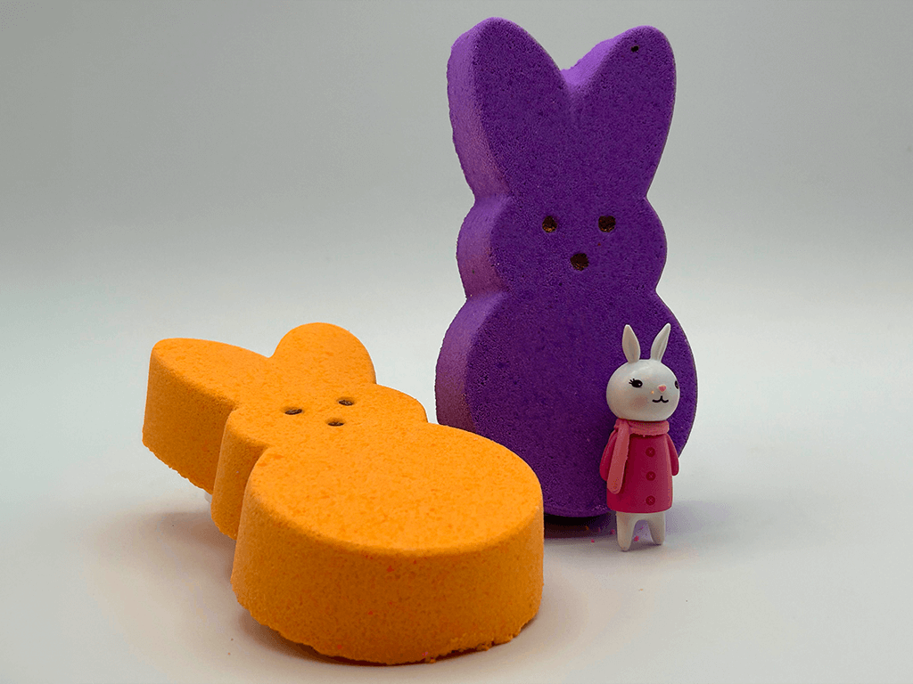 Large Easter Peep Kids Bath Bomb with Bunny Figure Toy Inside - Berwyn Betty's Bath & Body Shop