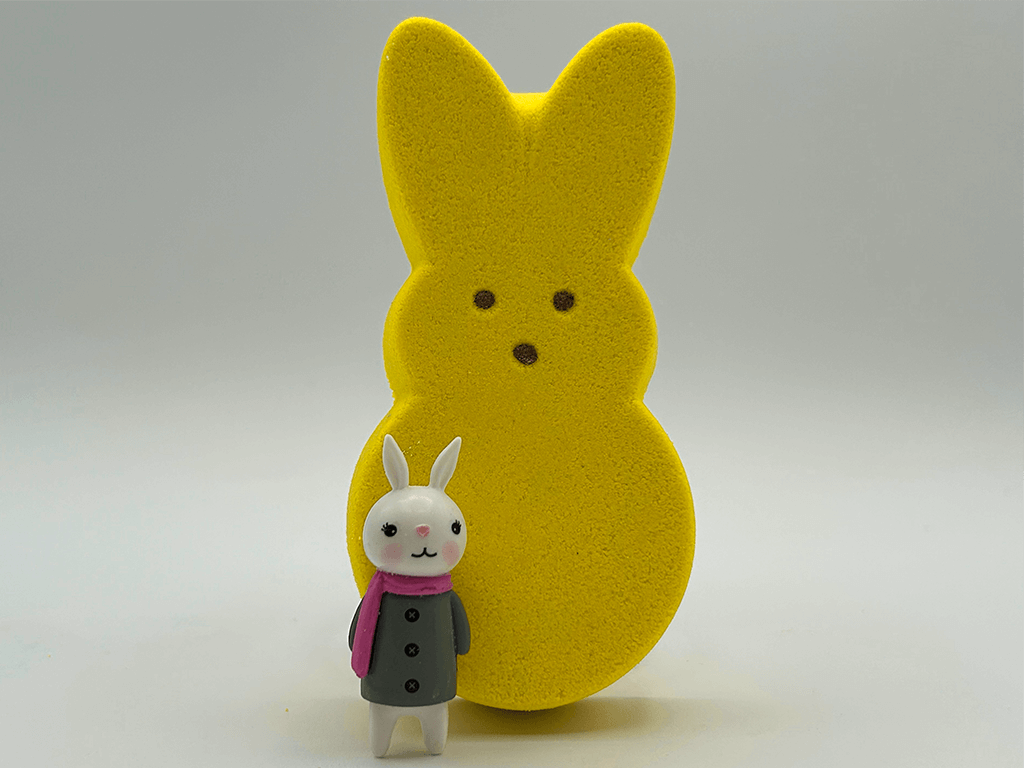 Large Easter Peep Kids Bath Bomb with Bunny Figure Toy Inside - Berwyn Betty's Bath & Body Shop