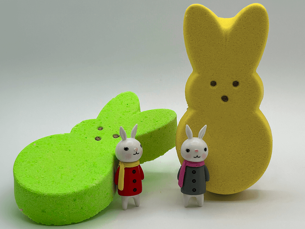 Large Easter Peep Kids Bath Bomb with Bunny Figure Toy Inside - Berwyn Betty's Bath & Body Shop