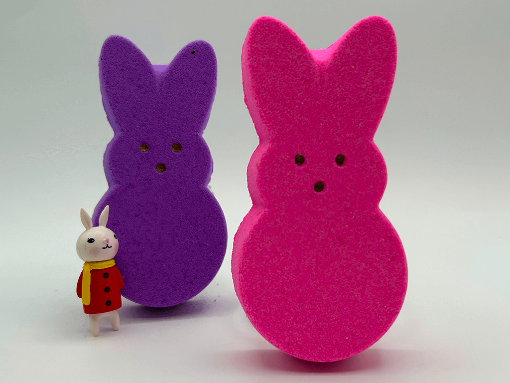 Large Easter Peep Kids Bath Bomb with Bunny Figure Toy Inside - Berwyn Betty's Bath & Body Shop