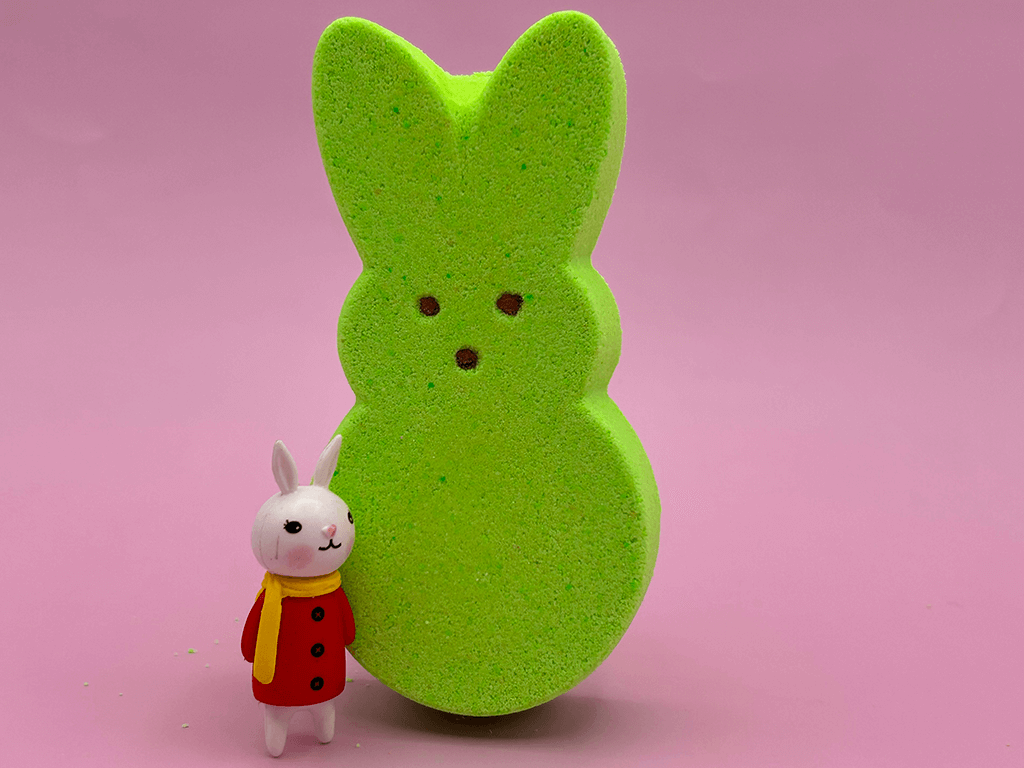 Large Easter Peep Kids Bath Bomb with Bunny Figure Toy Inside - Berwyn Betty's Bath & Body Shop