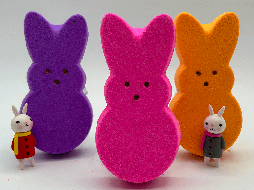 Large Easter Peep Kids Bath Bomb with Bunny Figure Toy Inside - Berwyn Betty's Bath & Body Shop