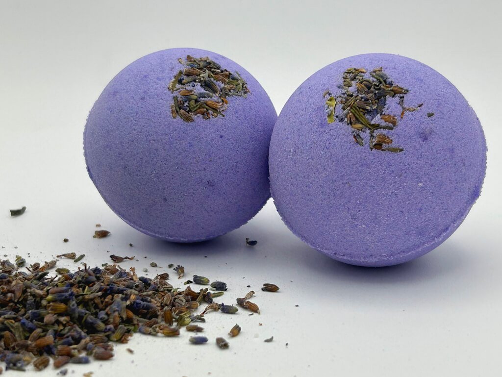 Lavender Scented Bath Bombs with Handmade Soap Inside - 2 ct - Berwyn Betty's Bath & Body Shop