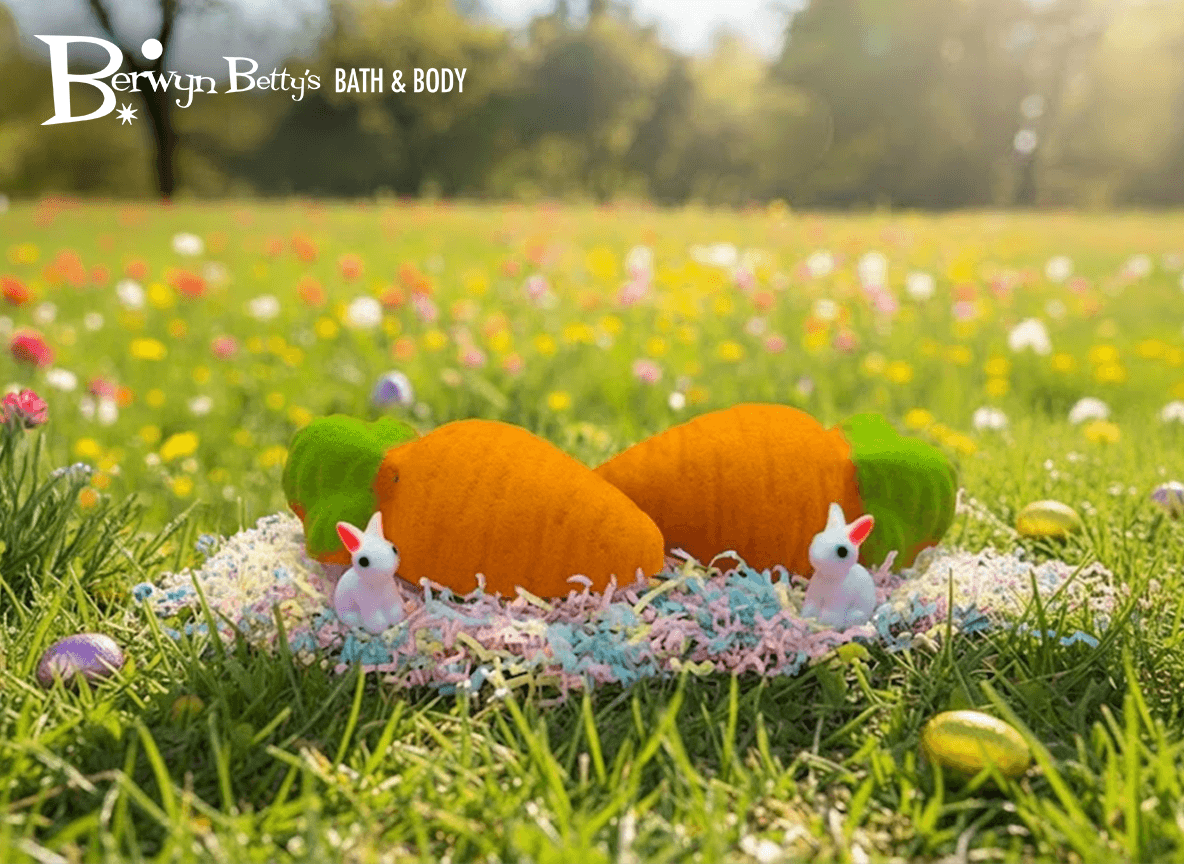 Limited - Edition Carrot Kids Bath Bomb with Little Bunny Figure Inside - Berwyn Betty's Bath & Body Shop
