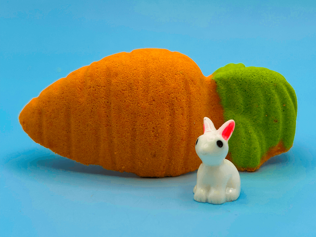 Limited - Edition Carrot Kids Bath Bomb with Little Bunny Figure Inside - Berwyn Betty's Bath & Body Shop