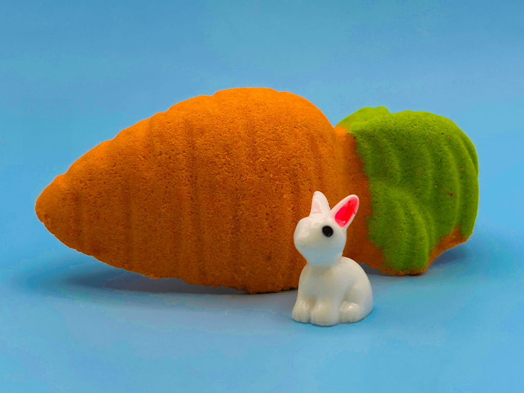 Limited - Edition Carrot Kids Bath Bomb with Little Bunny Figure Inside - Berwyn Betty's Bath & Body Shop