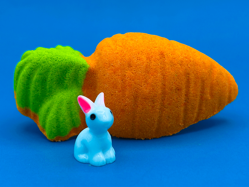 Limited - Edition Carrot Kids Bath Bomb with Little Bunny Figure Inside - Berwyn Betty's Bath & Body Shop