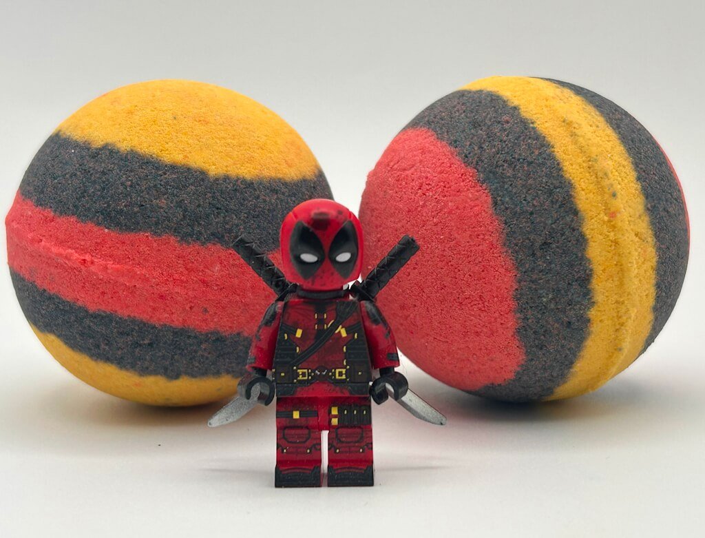LIMITED EDITION: Deadpool Superhero Bath Bomb with Toy Figure Inside - Berwyn Betty's Bath & Body Shop