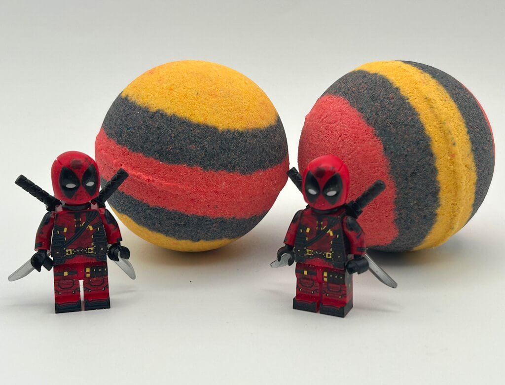 LIMITED EDITION: Deadpool Superhero Bath Bomb with Toy Figure Inside - Berwyn Betty's Bath & Body Shop