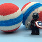 LIMITED EDITION DROP: Captain America Superhero Bath Bomb with Toy Figure Inside - Berwyn Betty's Bath & Body Shop
