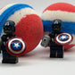 LIMITED EDITION DROP: Captain America Superhero Bath Bomb with Toy Figure Inside - Berwyn Betty's Bath & Body Shop