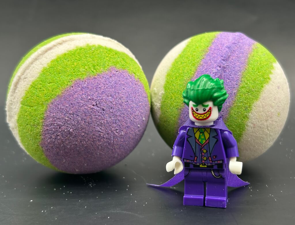LIMITED EDITION: Joker Superhero Bath Bomb with Toy Figure Inside - Berwyn Betty's Bath & Body Shop