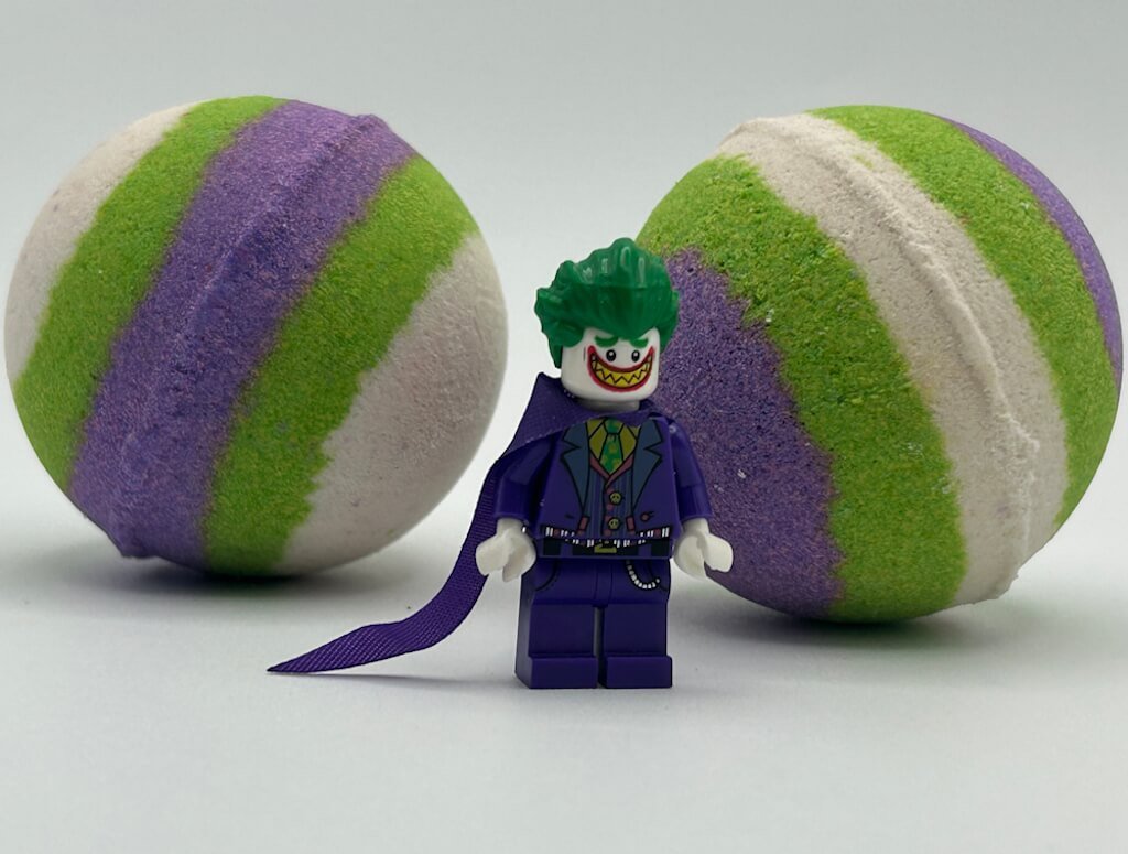 LIMITED EDITION: Joker Superhero Bath Bomb with Toy Figure Inside - Berwyn Betty's Bath & Body Shop