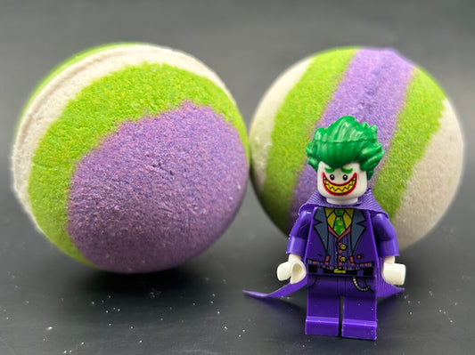 LIMITED EDITION: Joker Superhero Bath Bomb with Toy Figure Inside - Berwyn Betty's Bath & Body Shop