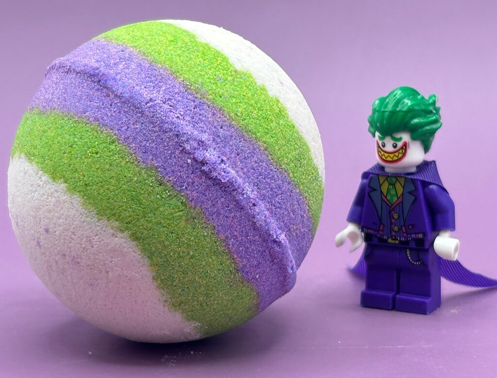 LIMITED EDITION: Joker Superhero Bath Bomb with Toy Figure Inside - Berwyn Betty's Bath & Body Shop
