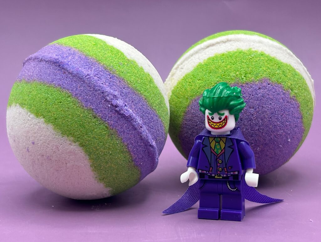 LIMITED EDITION: Joker Superhero Bath Bomb with Toy Figure Inside - Berwyn Betty's Bath & Body Shop