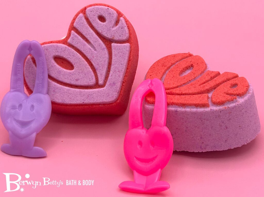 LIMITED EDITION VALENTINE LOVE Kids Bath Bomb with Heart Flinger Toy Inside - Berwyn Betty's Bath & Body Shop