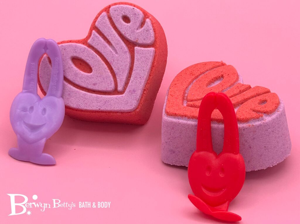 LIMITED EDITION VALENTINE LOVE Kids Bath Bomb with Heart Flinger Toy Inside - Berwyn Betty's Bath & Body Shop