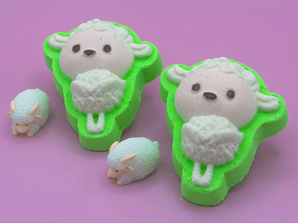 Little Spring Lamb Kids Bath Bomb with Sheep Figure Inside - Berwyn Betty's Bath & Body Shop