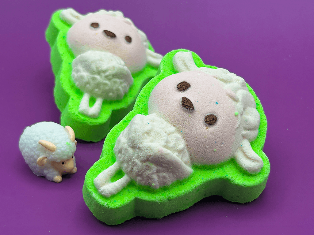 Little Spring Lamb Kids Bath Bomb with Sheep Figure Inside - Berwyn Betty's Bath & Body Shop