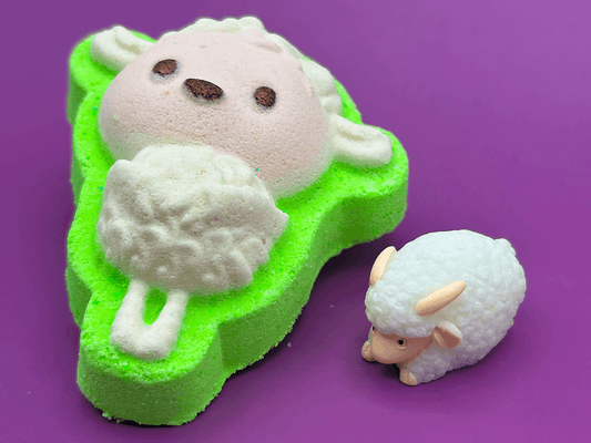 Little Spring Lamb Kids Bath Bomb with Sheep Figure Inside - Berwyn Betty's Bath & Body Shop