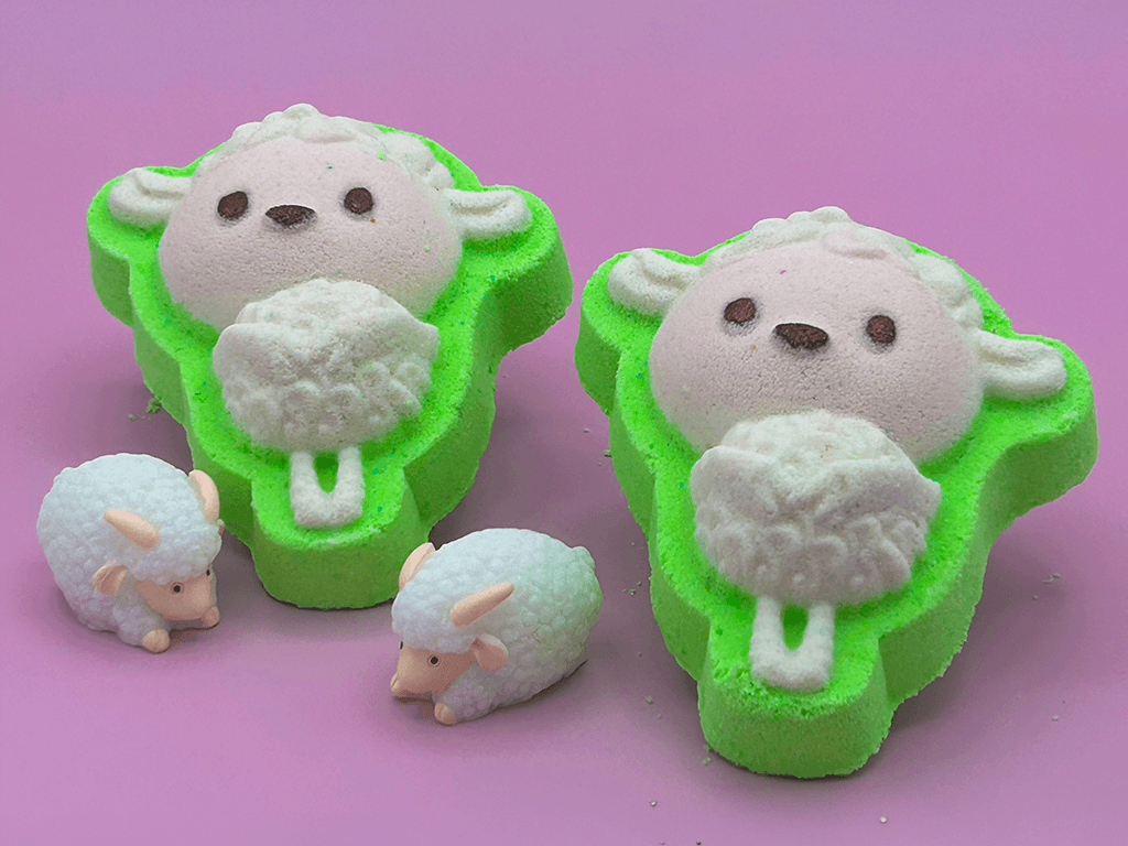 Little Spring Lamb Kids Bath Bomb with Sheep Figure Inside - Berwyn Betty's Bath & Body Shop