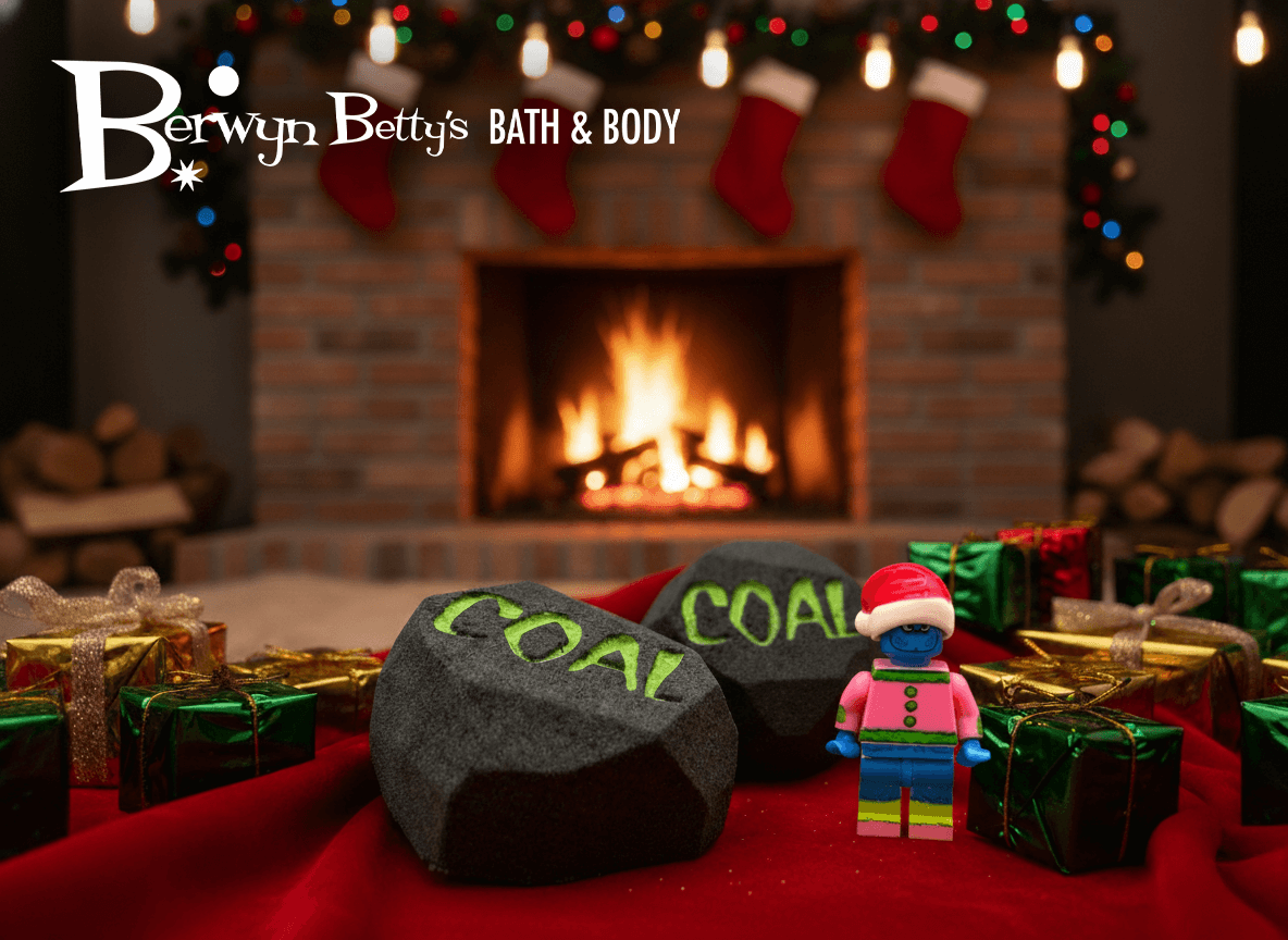 Lump of Coal Kids Bath Bomb with Limited Edition NEW Grinch Toy Inside - Berwyn Betty's Bath & Body Shop