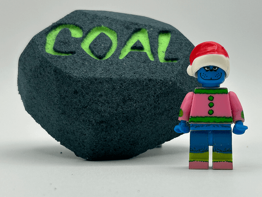 Lump of Coal Kids Bath Bomb with Limited Edition NEW Grinch Toy Inside - Berwyn Betty's Bath & Body Shop