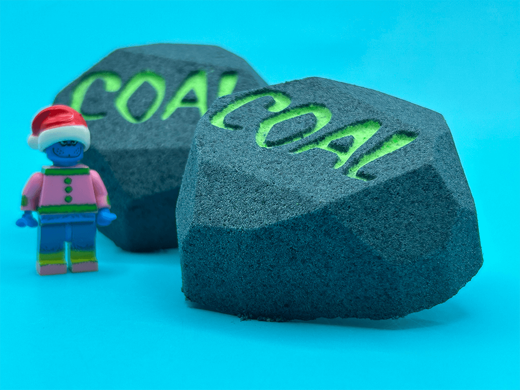 Lump of Coal Kids Bath Bomb with Limited Edition NEW Grinch Toy Inside - Berwyn Betty's Bath & Body Shop