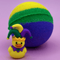 MARDI GRAS Kids Bath Bomb with Mardi Gras Duck Inside - Berwyn Betty's Bath & Body Shop