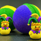 MARDI GRAS Kids Bath Bomb with Mardi Gras Duck Inside - Berwyn Betty's Bath & Body Shop