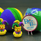 MARDI GRAS Kids Bath Bomb with Mardi Gras Duck Inside - Berwyn Betty's Bath & Body Shop
