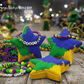 MARDI GRAS STAR Kids Bath Bomb with Mardi Gras Bracelet Inside - Berwyn Betty's Bath & Body Shop