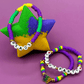 MARDI GRAS STAR Kids Bath Bomb with Mardi Gras Bracelet Inside - Berwyn Betty's Bath & Body Shop