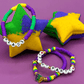 MARDI GRAS STAR Kids Bath Bomb with Mardi Gras Bracelet Inside - Berwyn Betty's Bath & Body Shop