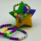 MARDI GRAS STAR Kids Bath Bomb with Mardi Gras Bracelet Inside - Berwyn Betty's Bath & Body Shop
