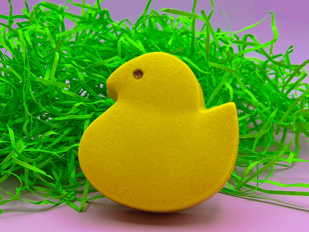 Marshmallow Chick Kids Bath Bomb with Easter Rubber Ball Inside - Berwyn Betty's Bath & Body Shop