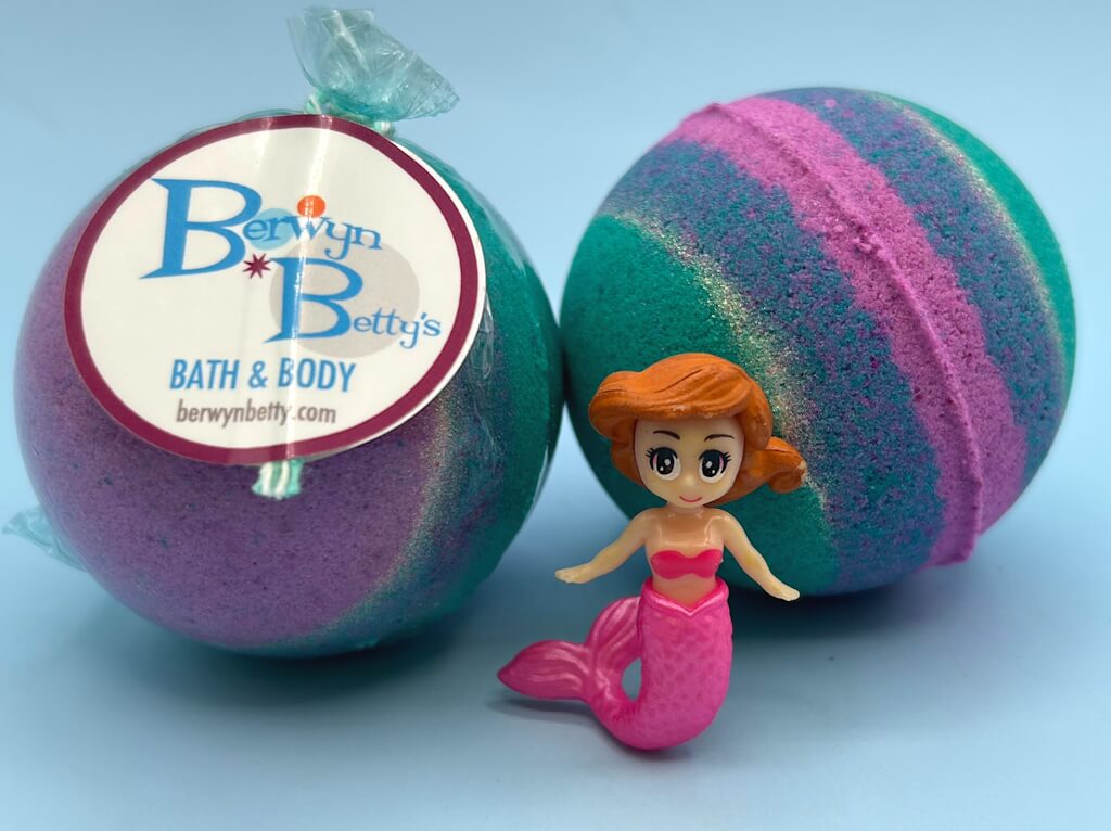 Mermaid Kids Bath Bomb with Mermaid Toy Inside - Berwyn Betty's Bath & Body Shop